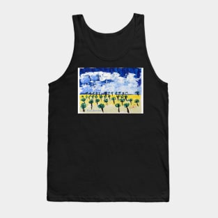 Trees on Yellow Grass - Acrylic - Greeting Card Tank Top